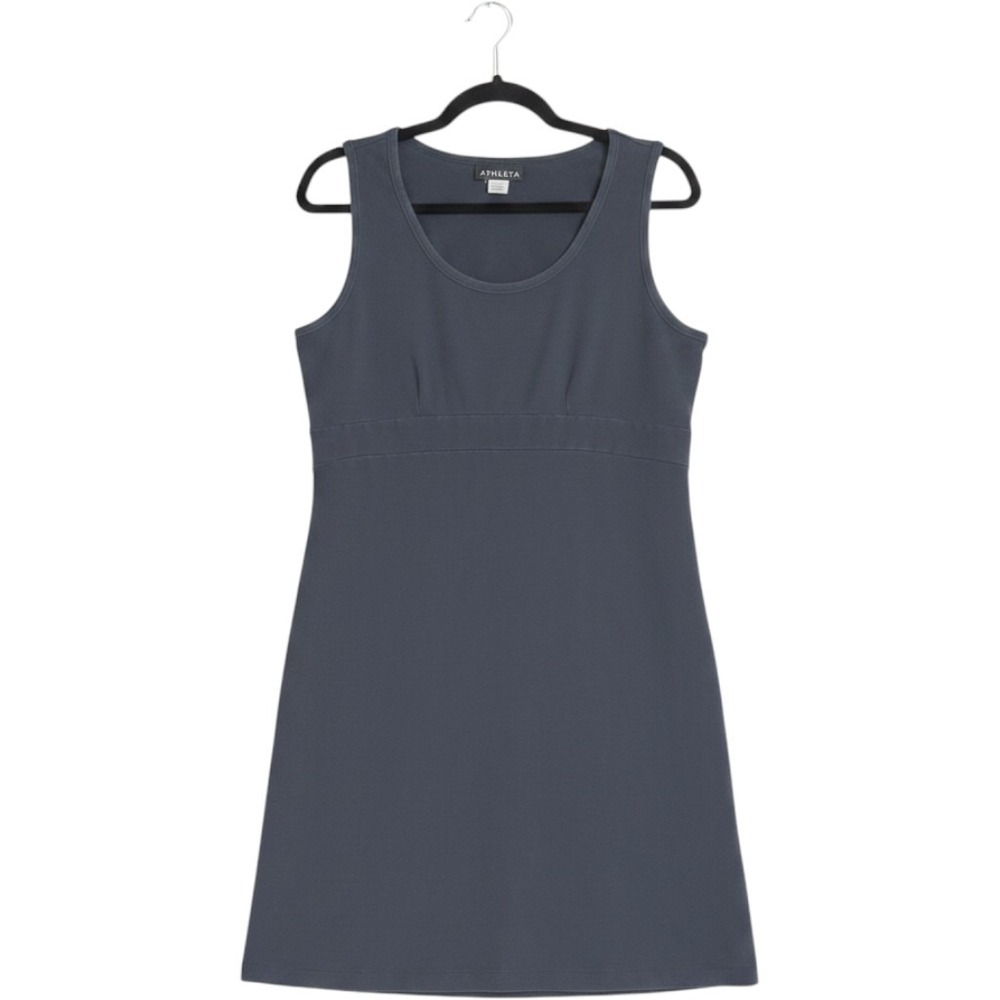 Athleta Voyage Day Tank Dress Womens L Large Navy Blue Empire Waist Casual